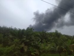 Diduga Dapur Penyulingan Minyak Ilegal di Gebang Terbakar, Asap Membumbung Tinggi